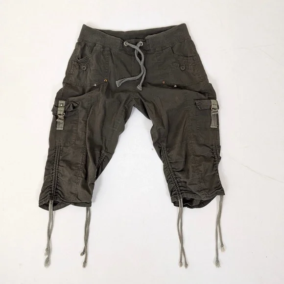 INC Cargo Capris Drawstrings Long Shorts Bermuda Mid Rise - Picture 7 of 11